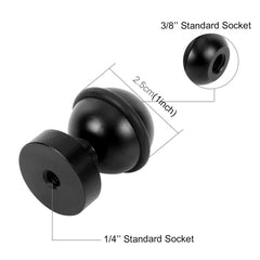 PULUZ CNC Aluminum Ball Head Adapter Mount for GoPro, Insta360, DJI and Other Action Cameras, Diameter: 2.5cm, CNC Aluminum (Black)