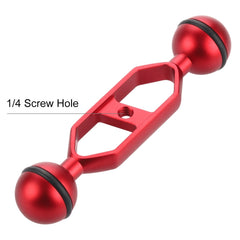 PULUZ 5.0 inch 12.6cm Aluminum Alloy Dual Balls Arm, Ball Diameter: 25mm, 5.0 inch (Red), 5.0 inch (Blue)