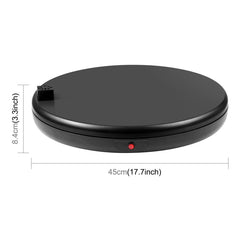 PULUZ 45cm Remote Control Adjusting Speed Rotating Turntable Display Stand with Power Socket, Black, Load 100kg, 45cm Load 100kg Black US Plug with Power Socket, 45cm Load 100kg Black UK Plug with Power Socket                                           ...