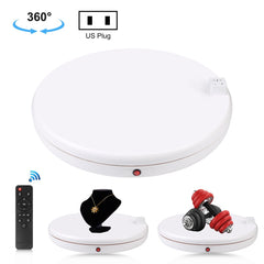 PULUZ 45cm Remote Control Adjusting Speed Rotating Turntable Display Stand with Power Socket, White, Load 100kg, 45cm Load 100kg White US Plug with Power Socket, 45cm Load 100kg White UK Plug with Power Socket                                           ...