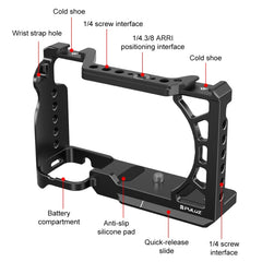 For Sony A6500 / A6400 / A6300 / A6000 PULUZ Metal Camera Cage Expansion Mount Stabilizer Rig, For Sony A6500 / A6400 / A6300 / A6000