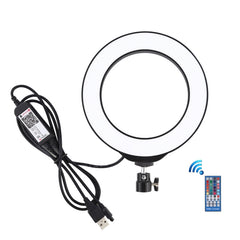 PULUZ 6.2 inch 16cm USB RGBW Dimmable LED Ring Vlogging Photography Video Lights  with Cold Shoe Tripod Ball Head & Remote Control, 6.2 inch RGBW / Remote