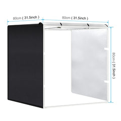 PULUZ 80cm Folding Portable 72W White Light Photo Lighting Studio Shooting Tent Box Kit with 3 Colors Black / White / Orange Backdrops, 80cm Box(US), 80cm Box(EU), 80cm Box(AU), 80cm Box(UK)