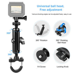 PULUZ Motorcycle Handlebar Fixed Mount U-Bolt Base Holder for GoPro and Other Action Cameras, Handlebar Mount