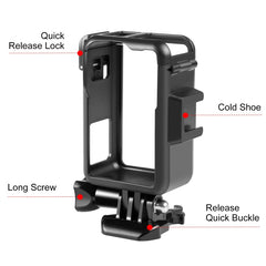 For DJI Osmo Action 4 / 3 PULUZ Vertical Plastic Protective Frame Cage with Cold Shoes, For DJI Osmo Action 5 Pro / 4 / 3 Vertical Cage