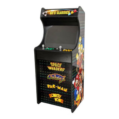 Deluxe 24 Home Edition arcade game by Roll Model Arcade featuring 80s retro theme with colorful vintage-style design.