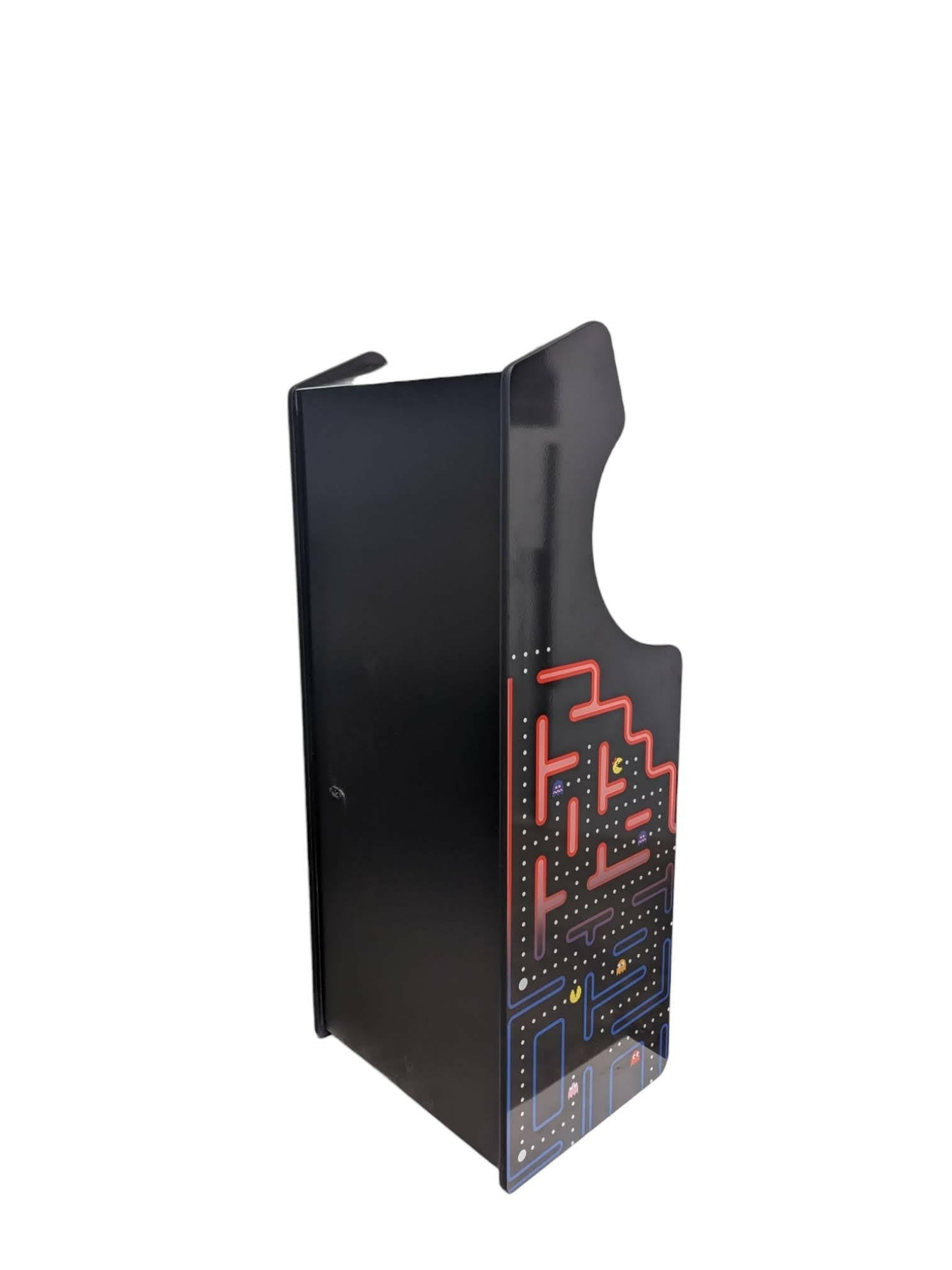 Deluxe 24 Pacman Dark Theme arcade game cabinet by Roll Model Arcade, featuring classic Pacman design and dark-themed graphics.