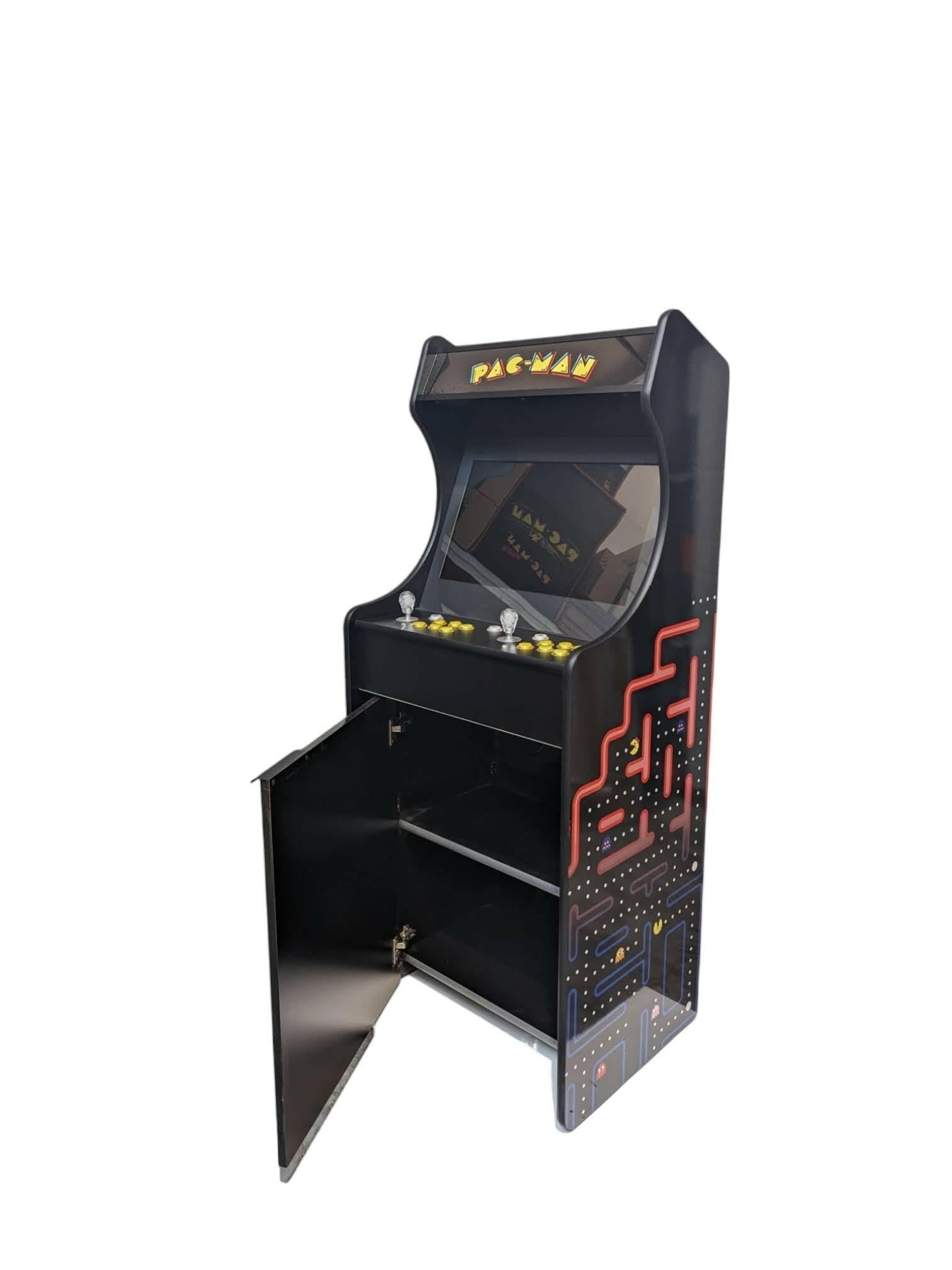 Deluxe 24-inch Pacman Dark Theme arcade game from Roll Model Arcade, featuring classic retro design and vibrant graphics.