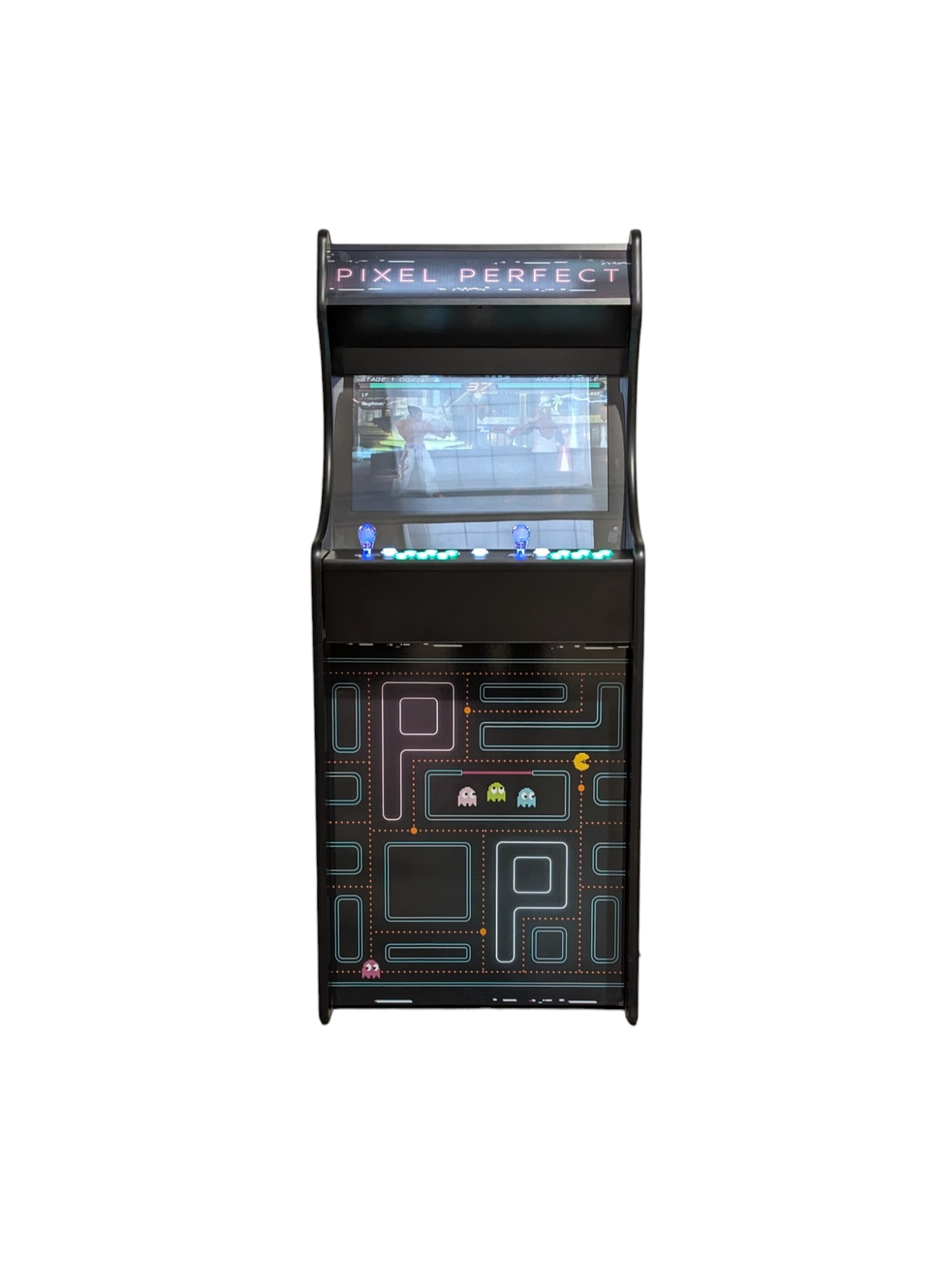 Pixel Perfect Theme for Deluxe 24 Home Edition by Roll Model Arcade, featuring vibrant game interface and colorful design elements.