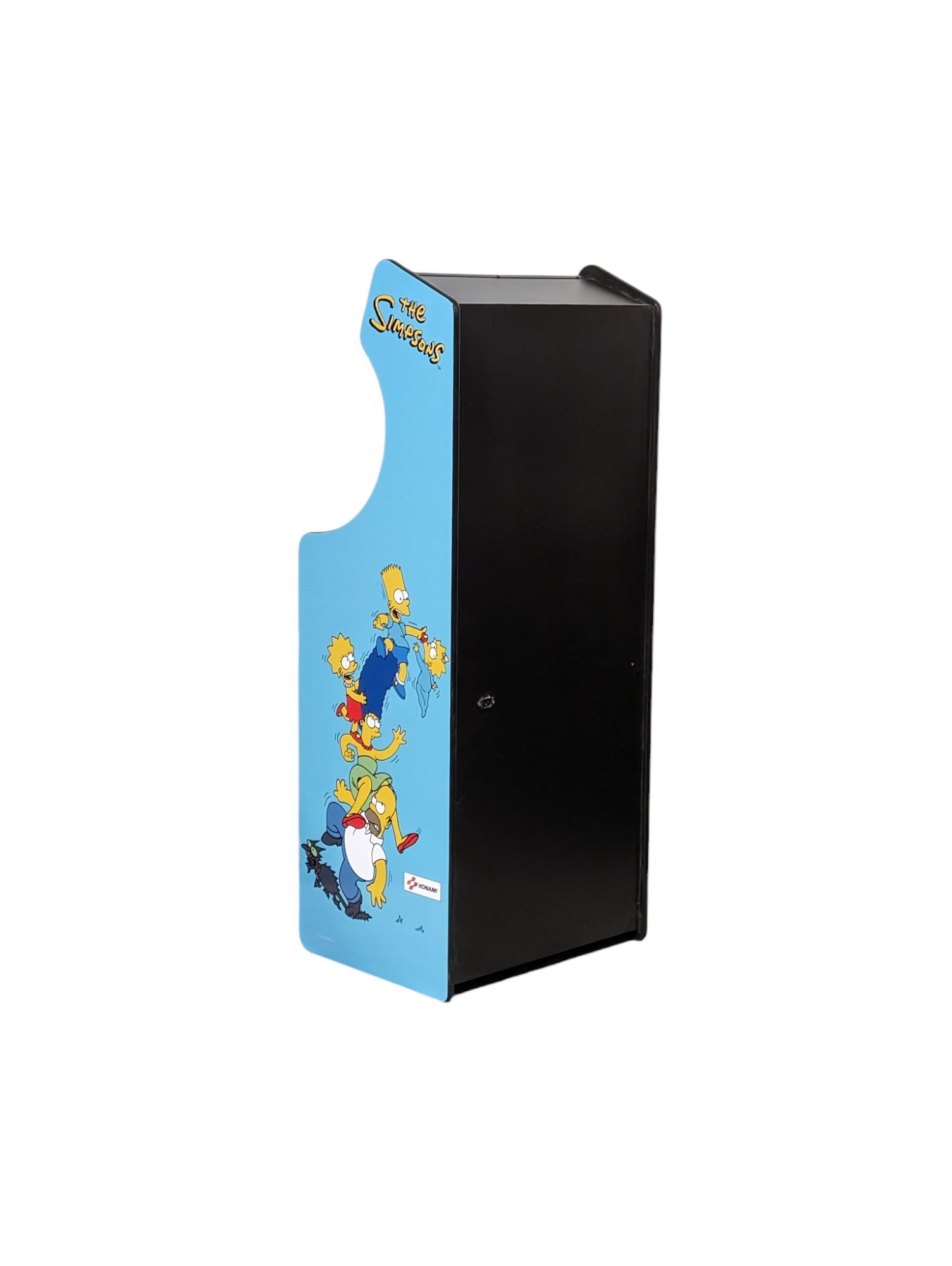 Deluxe 24 home arcade game with Simpsons theme by Roll Model Arcade, featuring colorful game cabinet and character artwork.