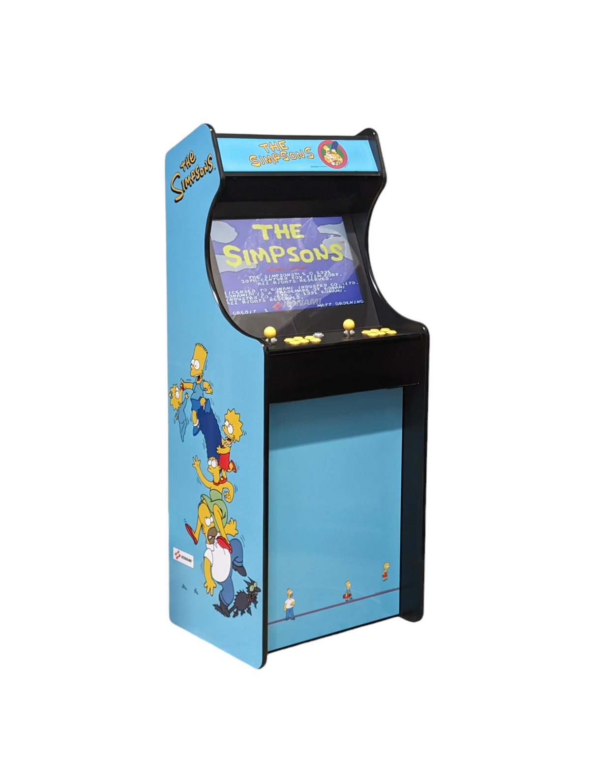 Deluxe 24 Home Edition arcade game with Simpsons theme by Roll Model Arcade, featuring colorful game cabinet and themed artwork.