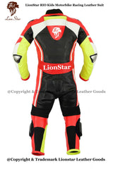 Red Yellow Motorcycle Racing Suit | CE-Approved Cowhide Kids & Adults | Lionstar Signature Colors