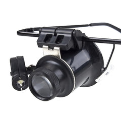 20X Glasses Type Watch Repair Loupe Magnifier with LED Light, Dual