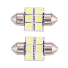 2 PCS 31mm Super White 6 LED Car Bulb Reading Light, 31mm