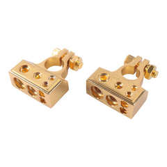 Positive & Negative Set 0 / 4 / 8 AWG Car Battery Terminals, 0 / 4 / 8 AWG, 0 / 4 / 8 AWG (Silver)