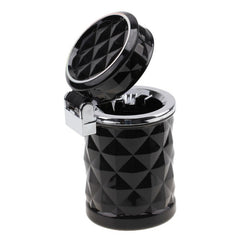 Diamond Facets Car Ashtray with LED Light, with LED Light(Black), with LED Light(White)