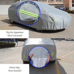 PEVA Anti-Dust Waterproof Sunproof Sedan Car Cover with Warning Strips, Fits Cars up to 4.9m(191 inch) in Length, 191inch (XL)