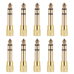 6.35mm Male to 3.5mm Female Audio Jack Adapters (10 Pcs in One Package, the Price is for 10 Pcs), 6.35mm Male to 3.5mm Female