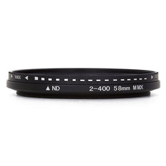 58mm ND Fader Neutral Density Adjustable Variable Filter ND 2 to ND 400 Filter, 58mm