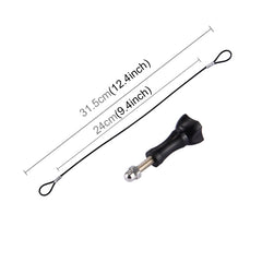 Stainless Steel Lanyard / Tether with Screw for GoPro HERO11 Black/HERO10 Black / HERO9 Black /HERO8 Black /7 /6/ 5 /5 Session /4 /3+ /3 /2 /1, Length: 31.5cm