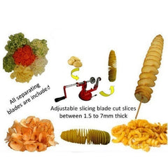 Spiral Potato Slicer, Size: about 21cm x 13cm, Spiral Potato Slicer