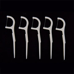 50 PCS Tooth Pick with Thread Wide Type ABS Dental Floss, 50 PCS