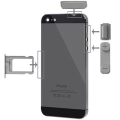 4 in 1 for iPhone 5 & 5S Original Alloy Material Colorful Nano SIM Card Tray + Volume Button + Power Button + Mute Button, For iPhone 5 & 5S