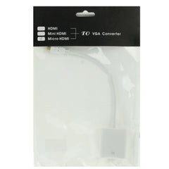 22cm Micro HDMI Male to VGA Female Video Adapter Cable, Support Full HD 1080P, Micro HDMI Male to VGA Female