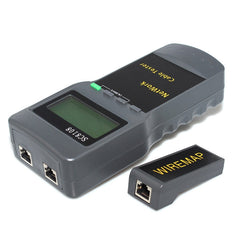 Portable Wireless Network cable Tester SC8108 LCD Digital PC Data Network CAT5 RJ45 LAN Phone Cable Tester Meter, RJ45 Black