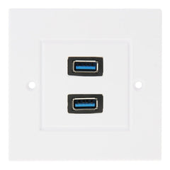 Dual USB 3.0 Female Plugs Home Wall Charger Plate Wall Plate Panel, 2 Ports USB 3.0