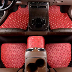 Set of five waterproof leather car floor mats by Eliteridegear, universal auto foot pad protectors for vehicle interior.