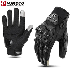 Eliteridegear full finger motorcycle gloves with breathable fabric, non-slip grip, wear-resistant material, and touchscreen fingertips.