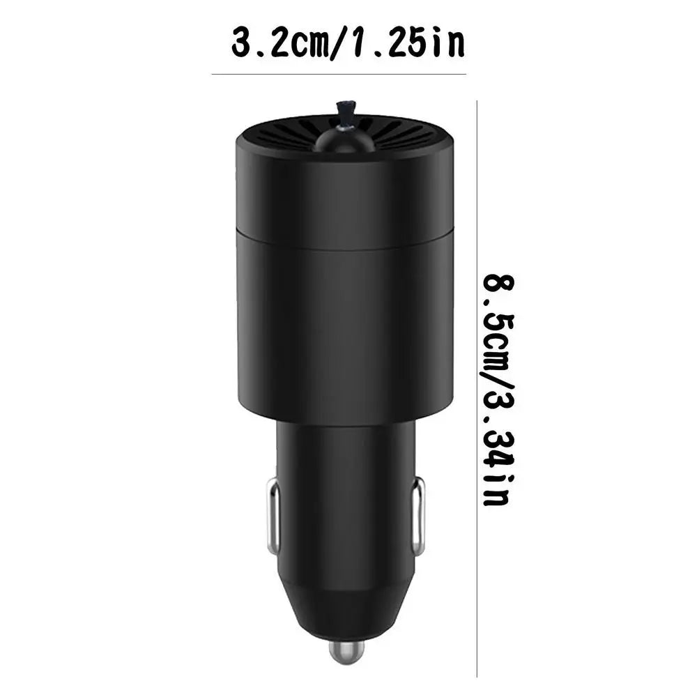 Eliteridegear mini car air purifier with negative ion deodorization, portable 12V travel essential, compact design for clean car air