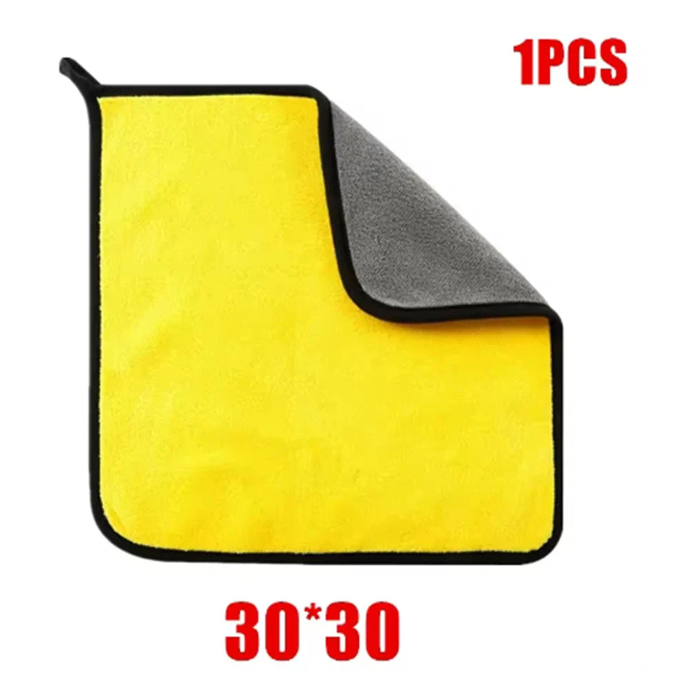 Set of 1/2/5 ultra-fine fiber cleaning towels by Eliteridegear, soft car washing and drying cloths for professional detailing.