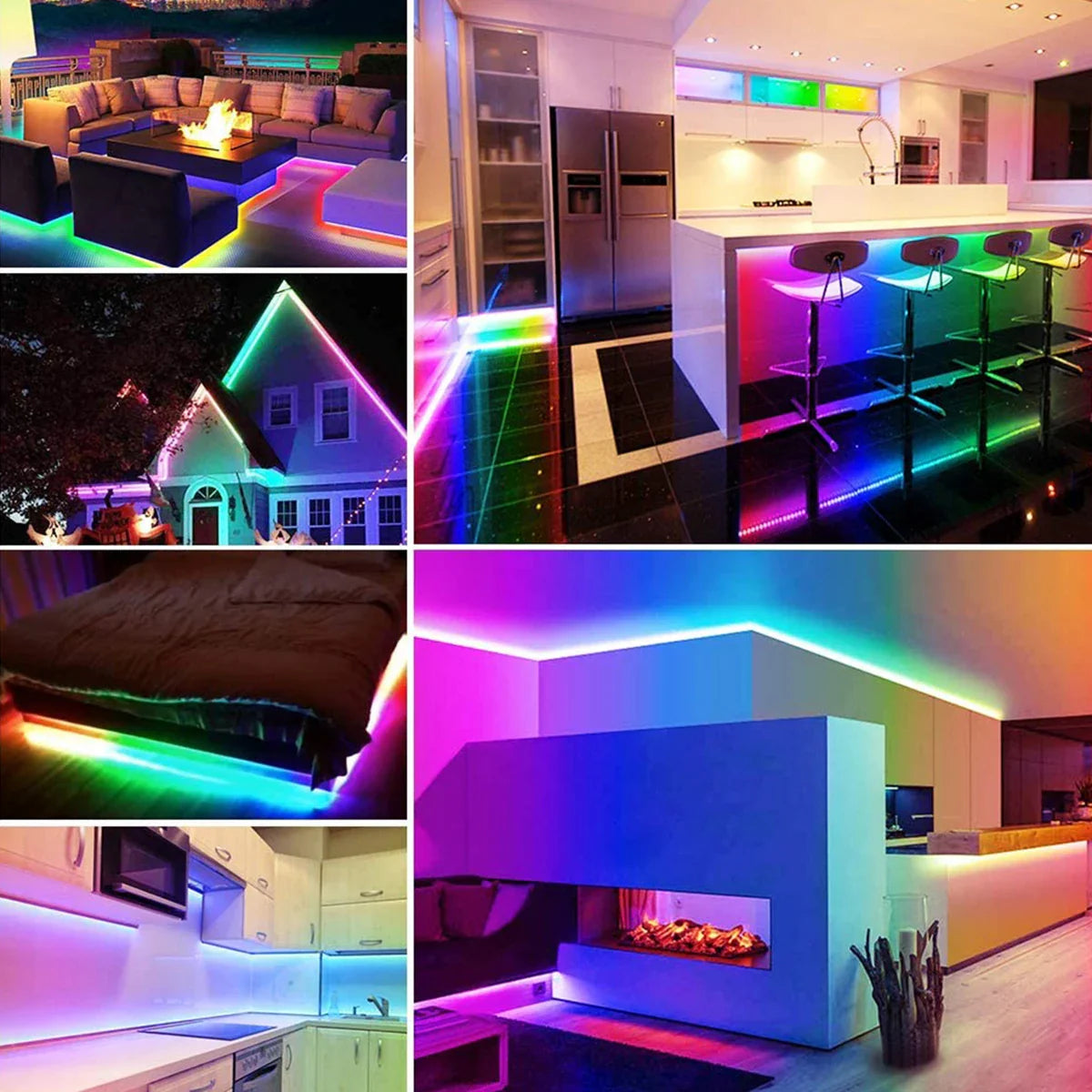 Eliteridegear 3M RGB LED neon light strip with remote, waterproof USB flexible strip for party, bedroom, and decorative lighting.