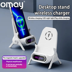 CQJT Cordless Charger Desk Phone Stand 3in1 Fast Charger