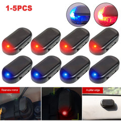 Eliteridegear solar-powered fake security light with flashing LED warning lamp for car anti-theft deterrence.