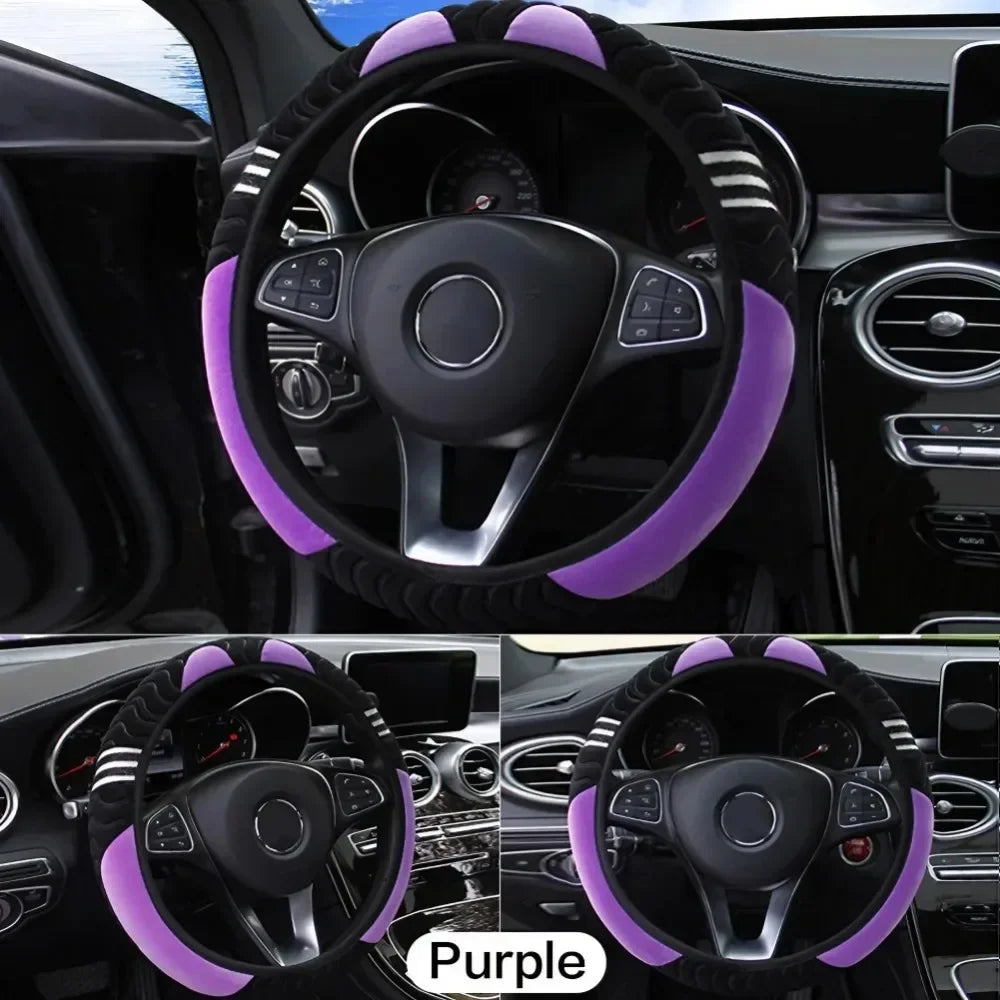 Eliteridegear breathable PU leather universal car steering wheel cover with anti-slip grip and stylish interior decoration.
