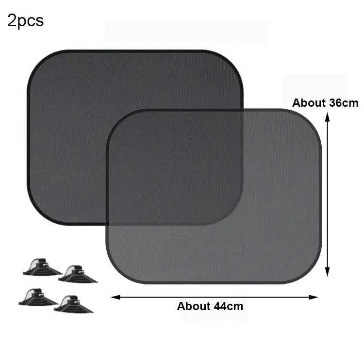 Eliteridegear SEAMETAL 2-pack car window sunshade covers with UV protection, black front and rear sun shields for summer driving.