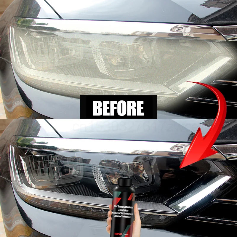 Eliteridegear car headlight polishing agent and scratch remover kit with repair fluid for headlight renewal and maintenance.