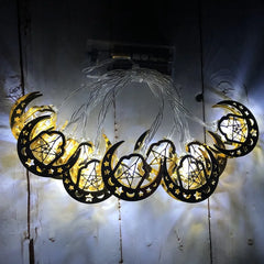 Wayfun Eid Mubarak Moon Star Light String for Ramadan Decor