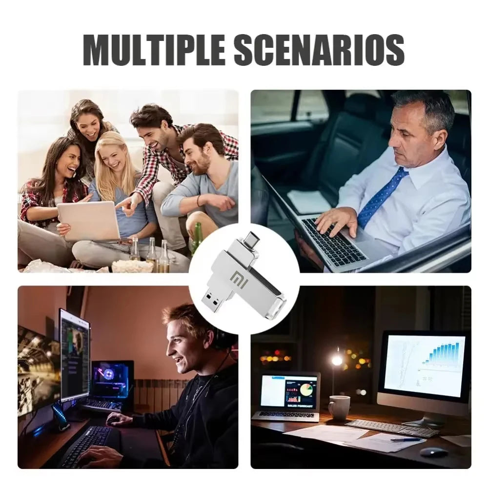 Xiaomi 16TB USB Flash Drive USB 3.0 Memories Type-c 2-In-1 8TB 2TB OTG Pendrive High Speed Flash U Disk For Computer Mobilephone