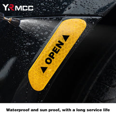 Set of four Eliteridegear reflective car door stickers, safety warning tape for exterior and interior vehicle doors