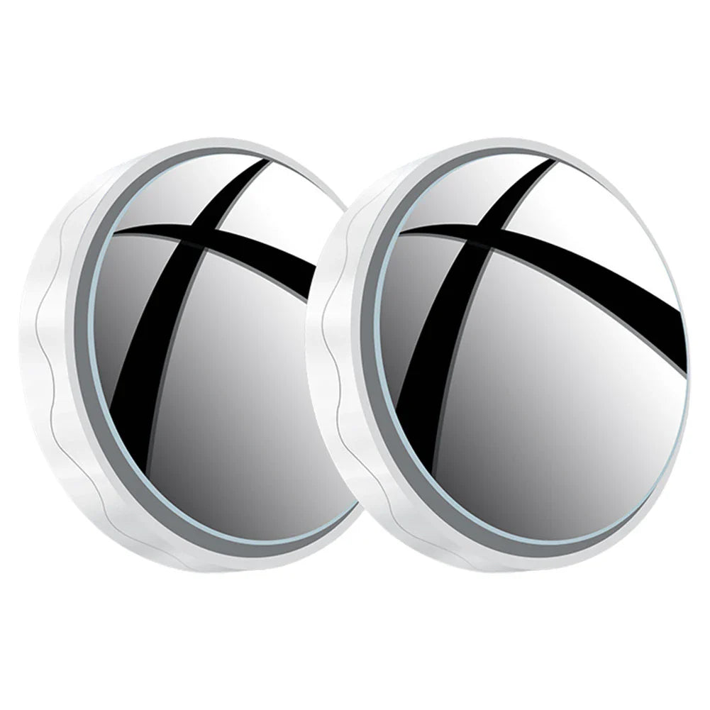 Pair of Eliteridegear car blind spot rear view mirrors with round frames and 360° rotation for wide-angle visibility.