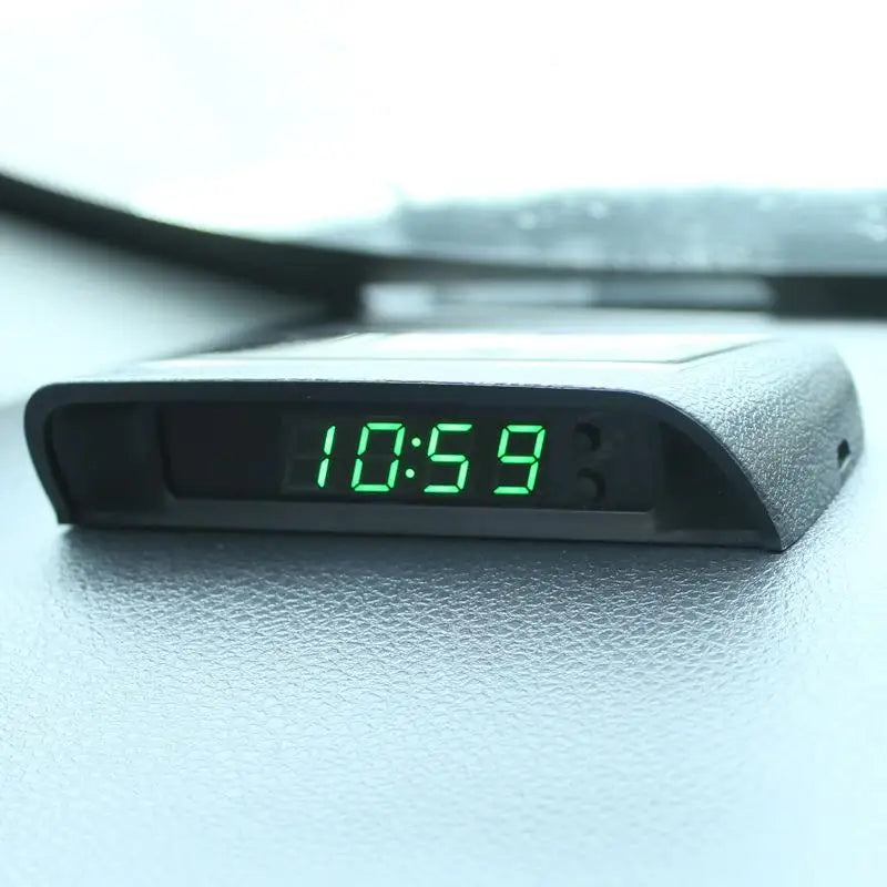 Eliteridegear portable solar car digital LCD clock with temperature display and backlight on auto dashboard
