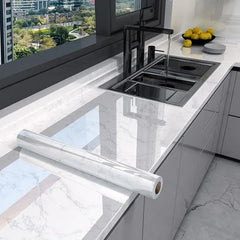 Waterproof Marble Self-Adhesive Wallpaper for Kitchen Decor