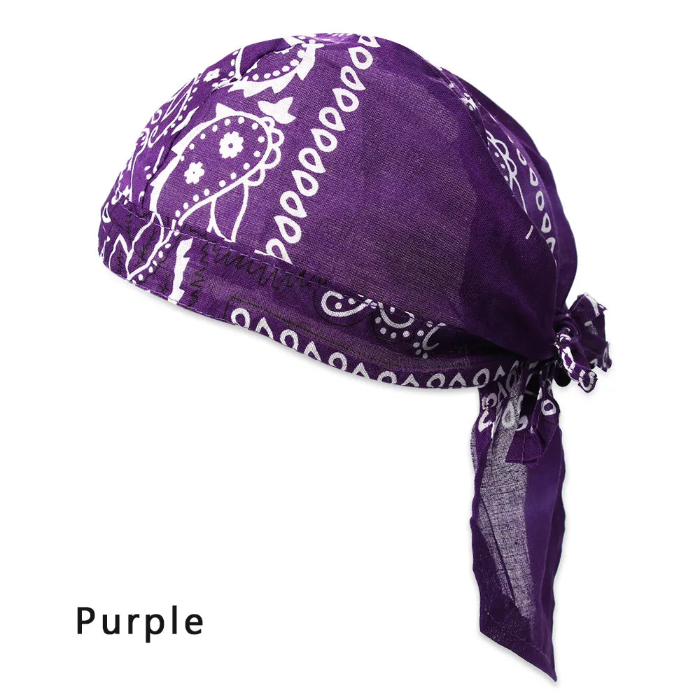 Unisex satin long tail doo rag durag bandana cap, hip hop pirate headwrap, biker headband, worn by men and women
