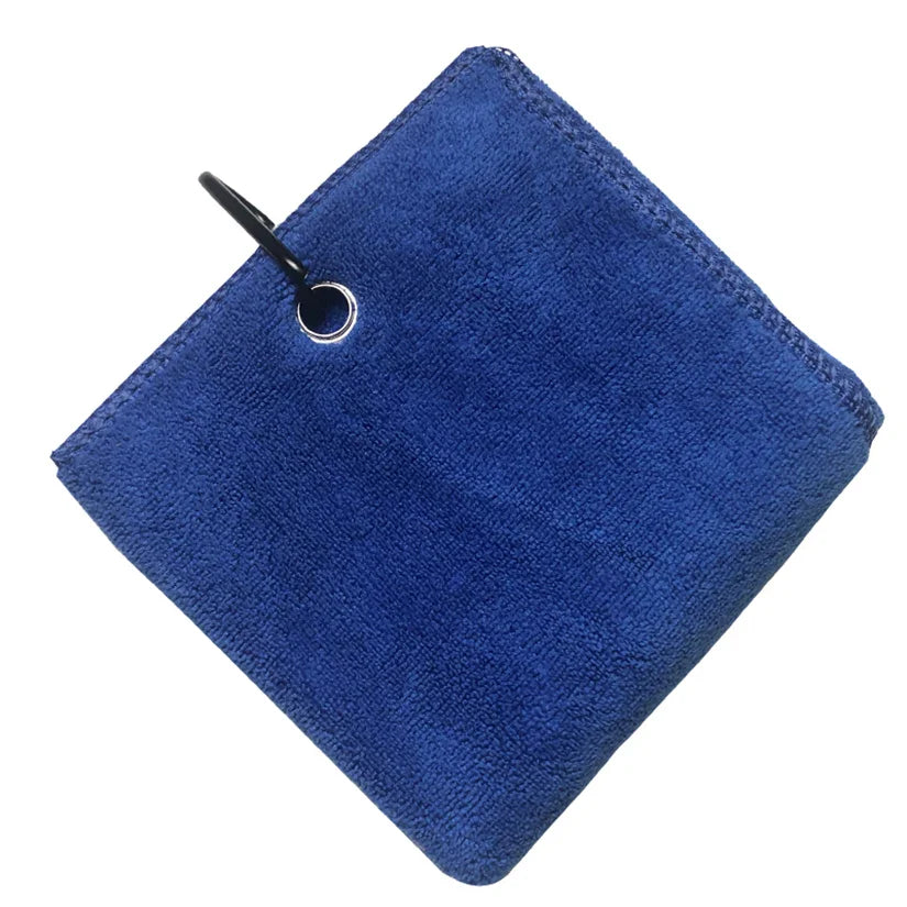Unisex microfiber golf towel by Adistore in four color options, featuring soft, absorbent material for cleaning golf clubs and balls.