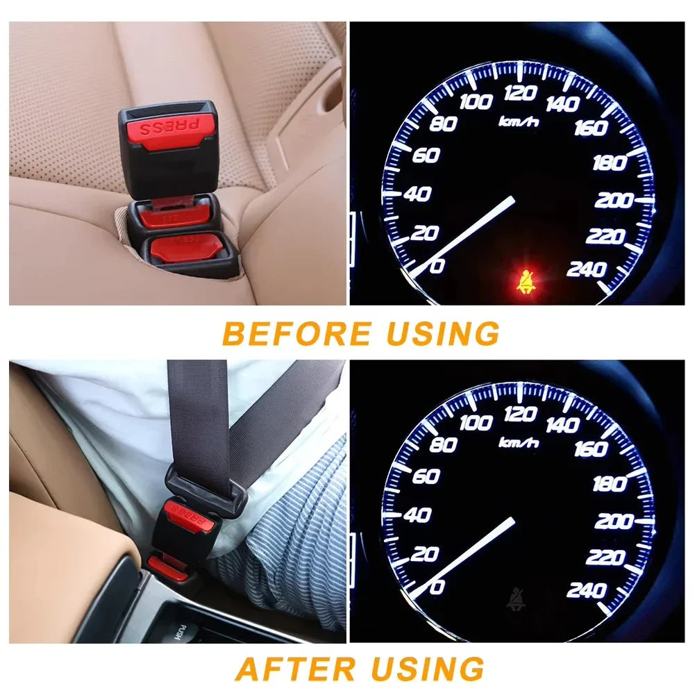 Eliteridegear car seat belt clip extender with safety buckle lock and thick insert socket for secure seatbelt extension