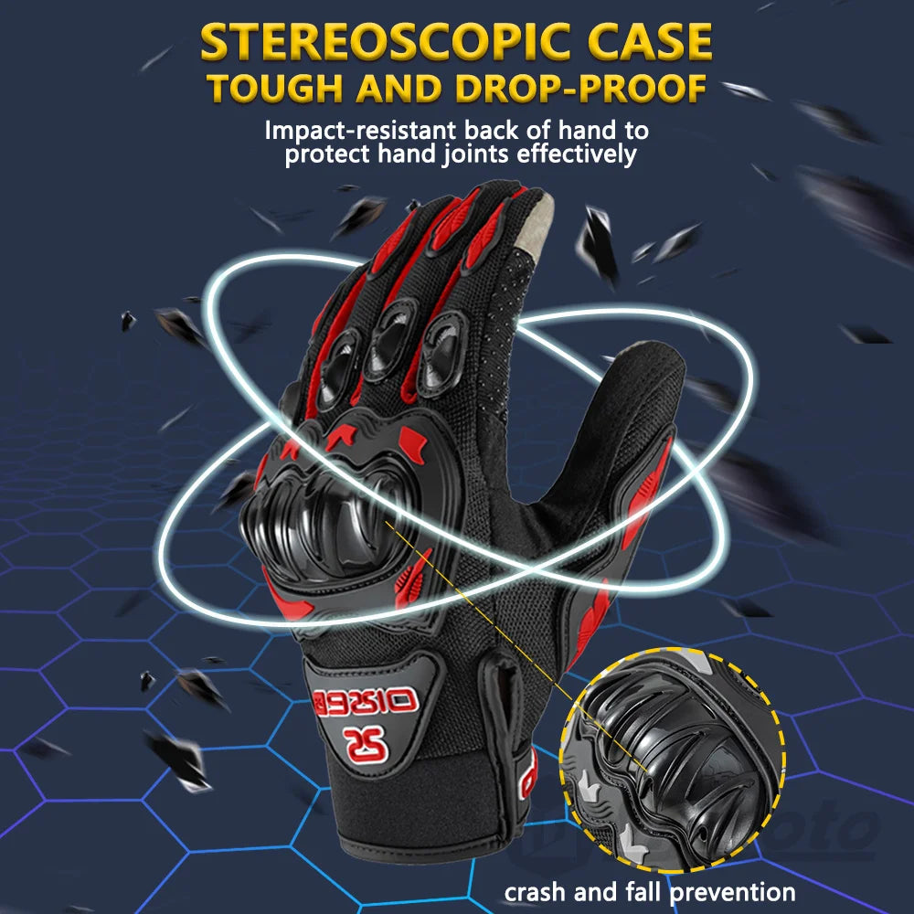 Eliteridegear breathable full finger motorcycle gloves with non-slip, wear-resistant material, touchscreen fingertips, ideal for motocross riding.